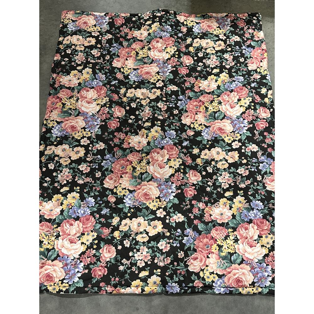 Flowers with Black Background, Blanket, Colorful, Bedding, Decor ~ 250622-WH 340